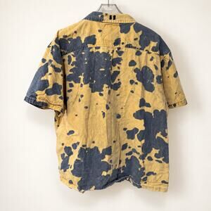 The Hundreds Bleach Splatter Acid Wash Short-Sleeve Button-Up Shirt-XL
